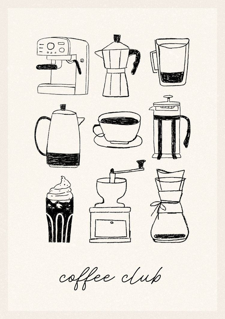 poster med kaffe - present för kaffeälskare - unik inflyttningspresent 