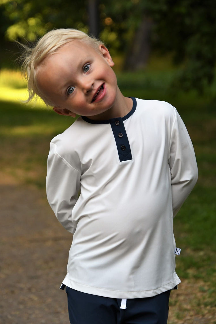 UV-kläder & badkläder - Kiwi UV Top White/Blue - bästa sortiment av UV kläder för barn på netmall.se