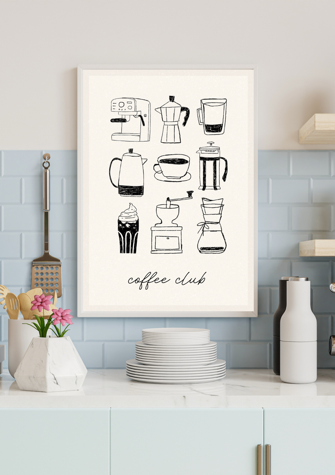 poster med kaffe - present för kaffeälskare - unik inflyttningspresent 